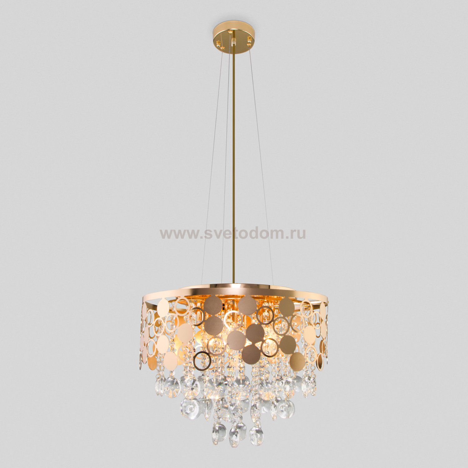 Хрустальная люстра с двойным вариантом крепления Eurosvet 10114/6 золото