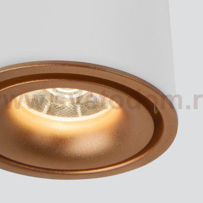 Накладной светодиодный светильник DLR031 15W 4200K 3100 белый матовый/золото Elektrostandard