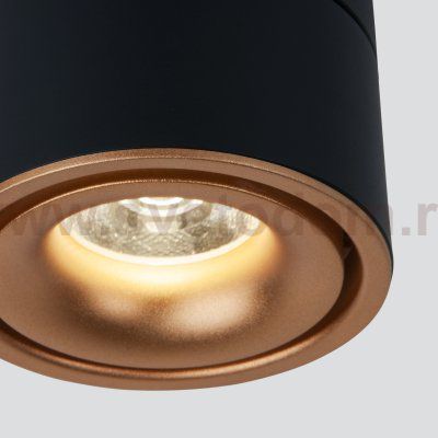 Накладной светодиодный светильник DLR031 15W 4200K 3100 черный матовый/золото Elektrostandard