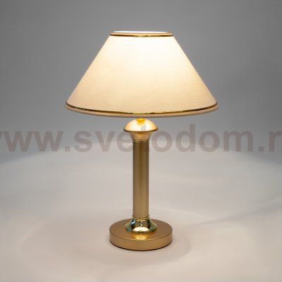 Настольная лампа с абажуром Eurosvet 60019/1 перламутровое золото Lorenzo