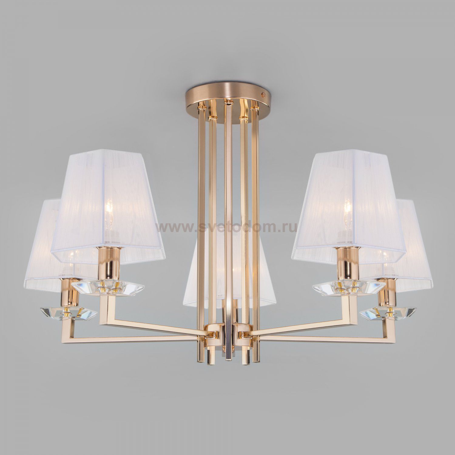 Классическая люстра с абажурами Eurosvet 60114/5 золото Alegria