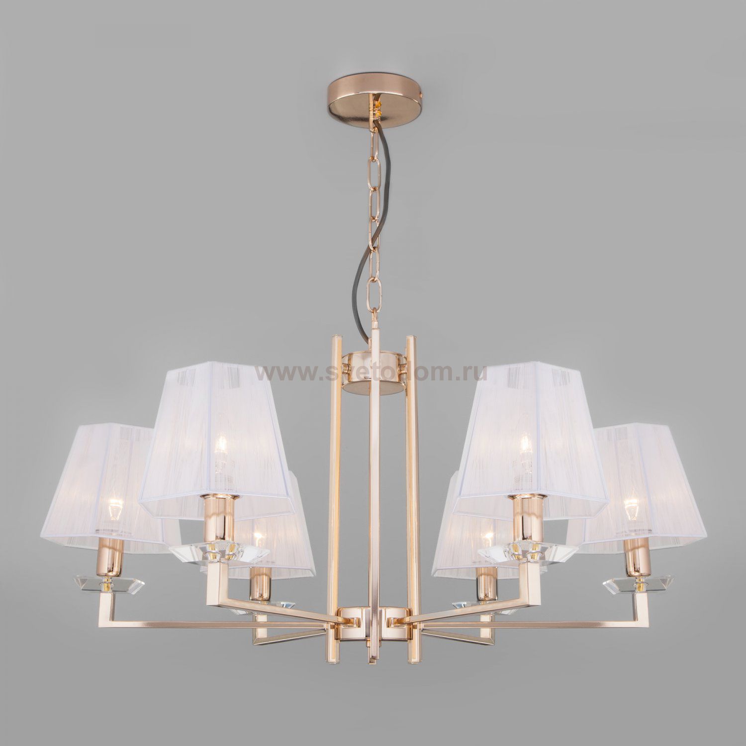 Подвесная люстра с абажурами Eurosvet 60114/6 золото Alegria
