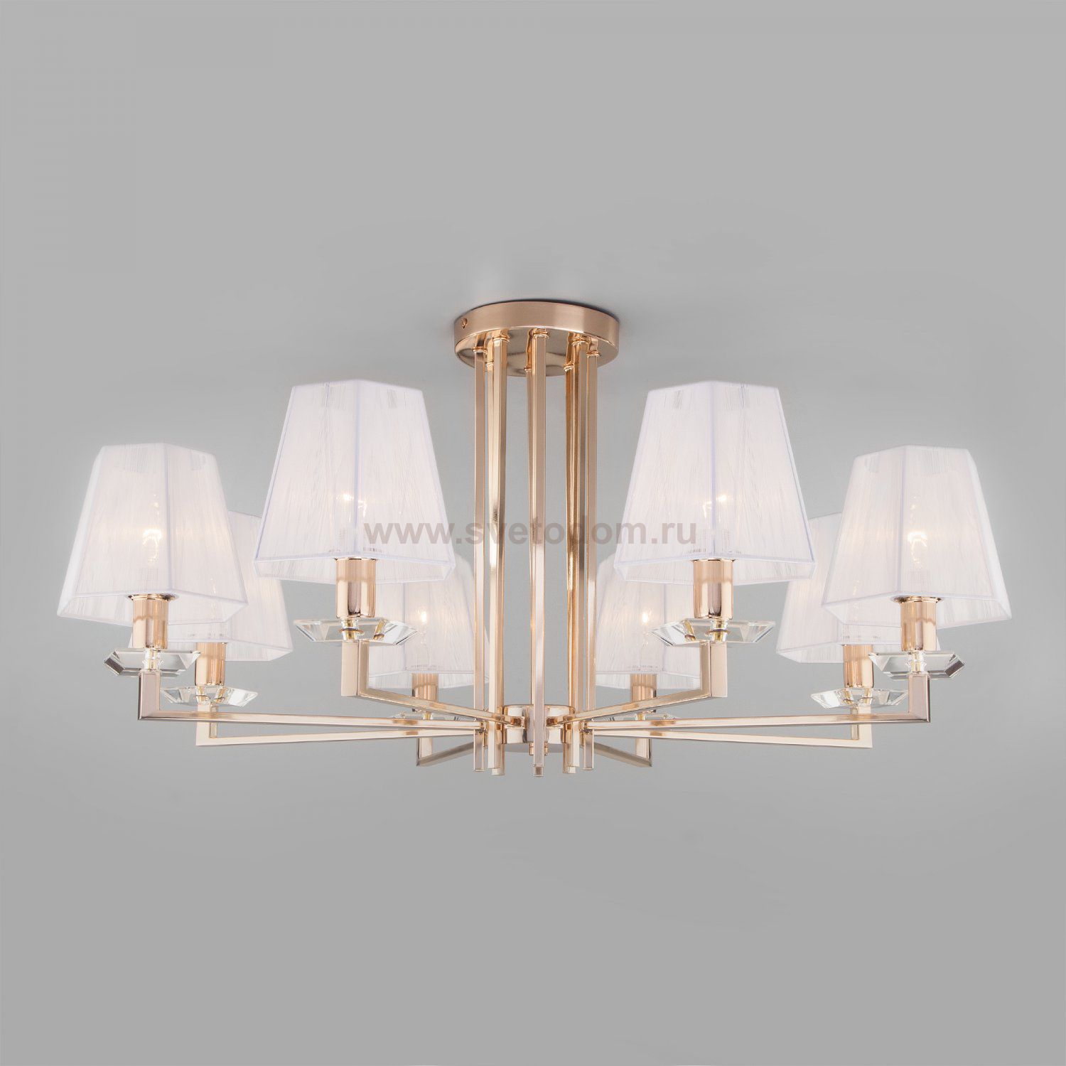 Потолочная люстра с абажурами Eurosvet 60114/8 золото Alegria