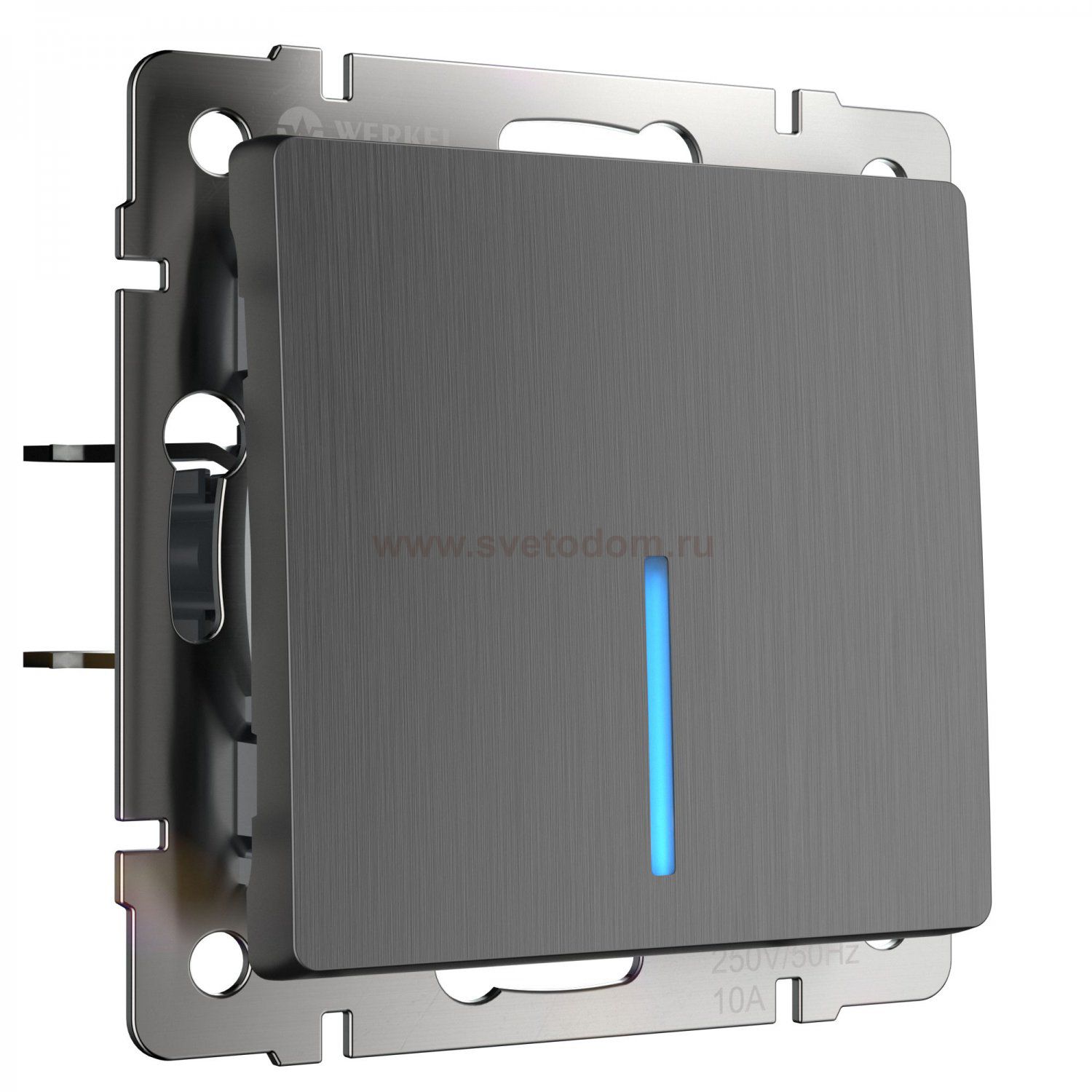 Выключатель одноклавишный с подсветкой (графит рифленый) W1110104 Werkel