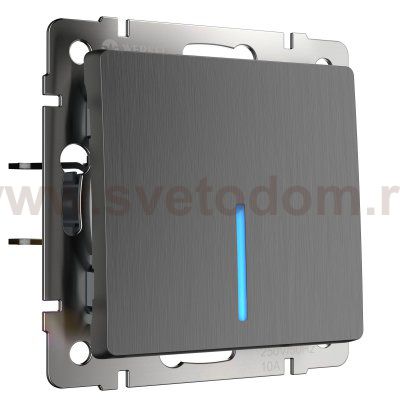 Выключатель одноклавишный с подсветкой (графит рифленый) W1110104 Werkel