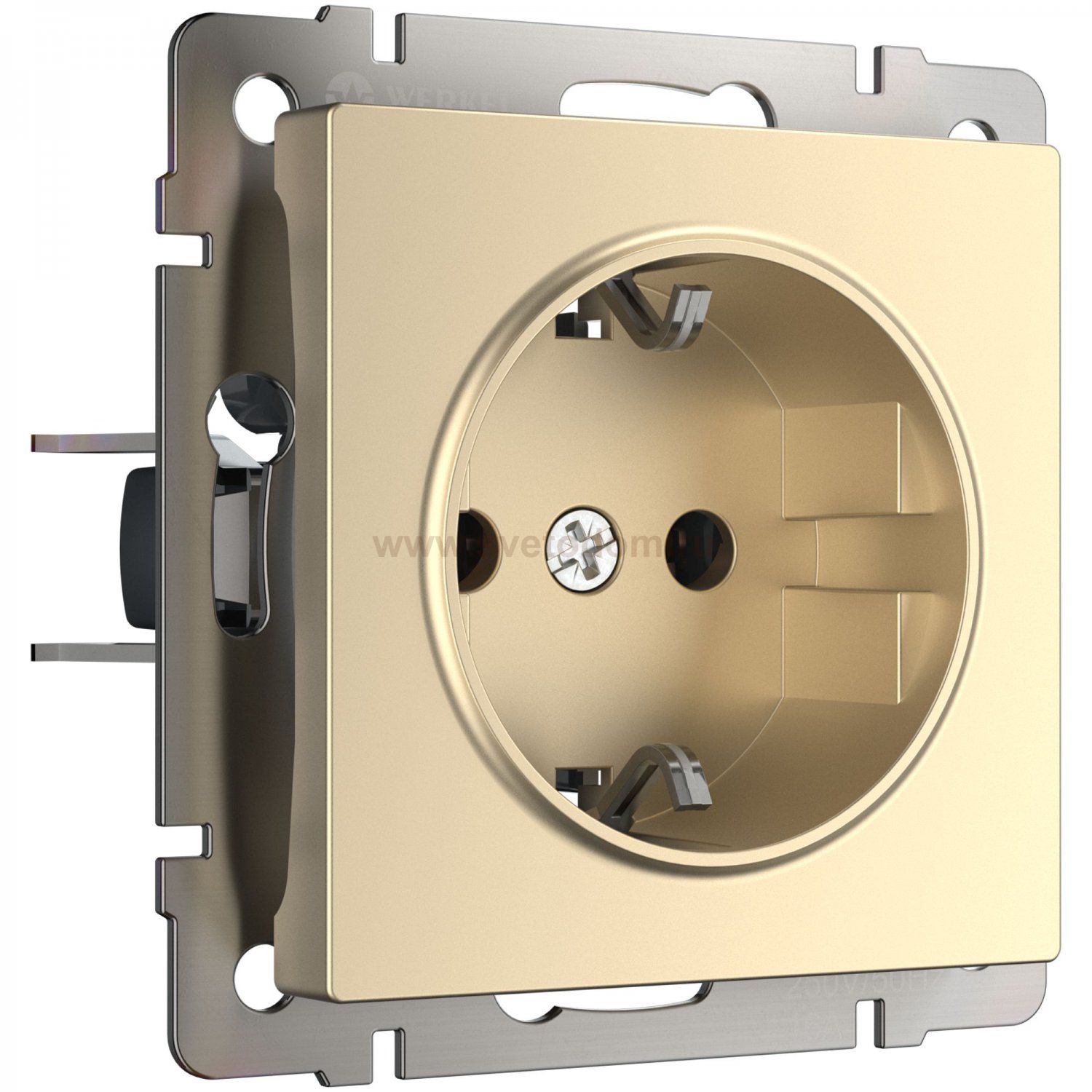 Розетка с заземлением (шампань) W1171011 Werkel
