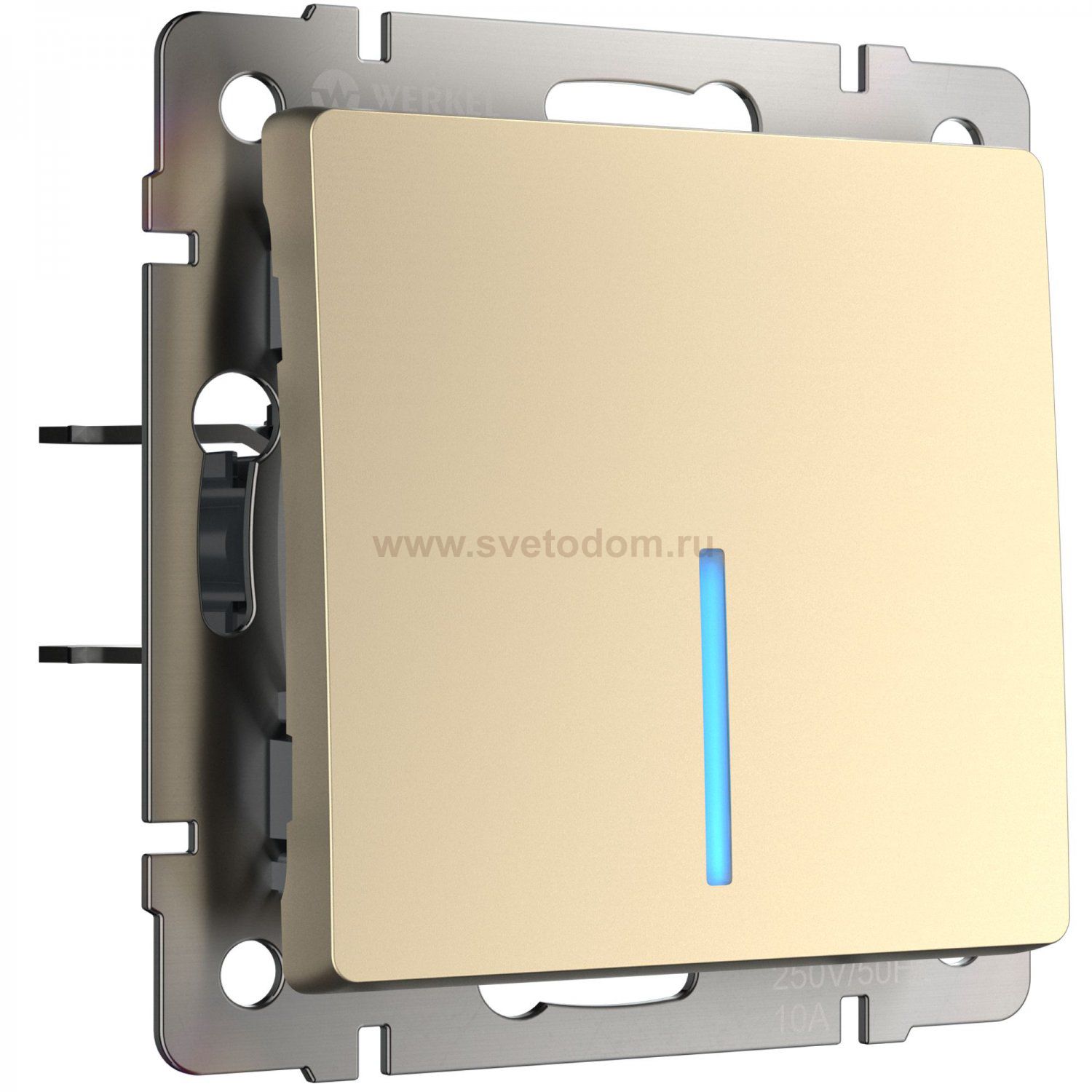 Выключатель одноклавишный с подсветкой (шампань) W1110111 Werkel