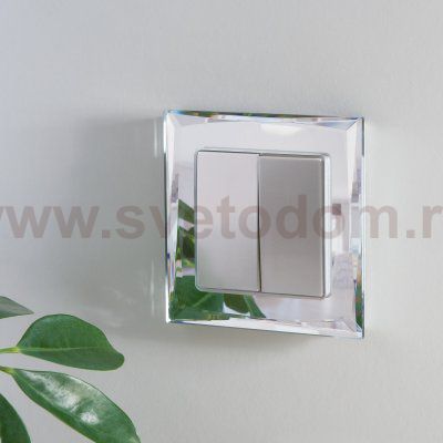 W1120006/ Выключатель двухклавишный (серебряный) W1120006