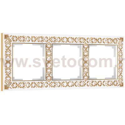 Рамка на 3 поста (белое золото) W0031523 Werkel