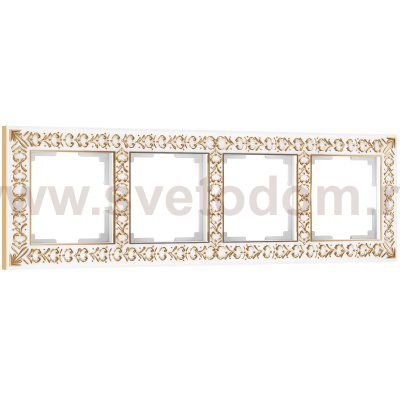 Рамка на 4 поста (белое золото) W0041523 Werkel