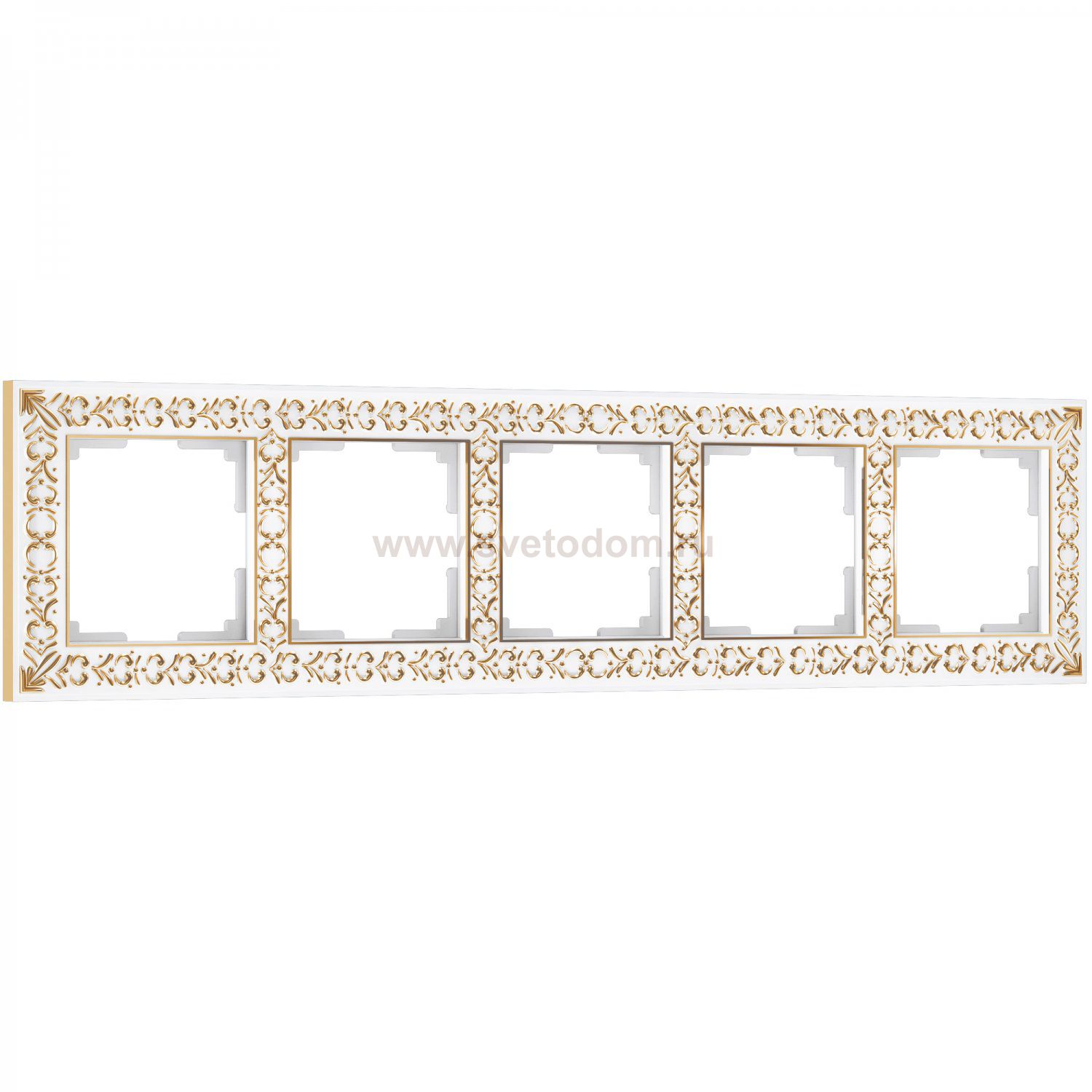 Рамка на 5 постов Antik (белое золото) Werkel W0051523