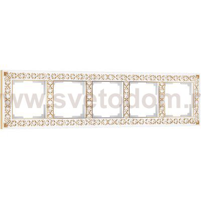 Рамка на 5 постов Antik (белое золото) Werkel W0051523