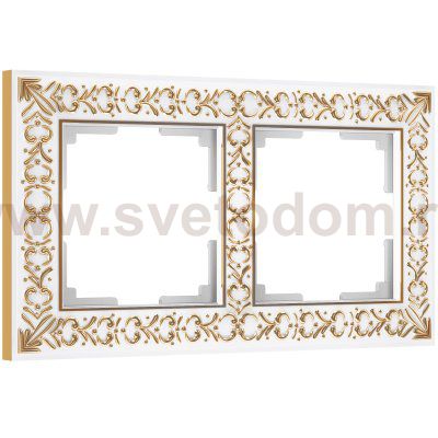 Рамка на 2 поста (белое золото) Werkel W0021523