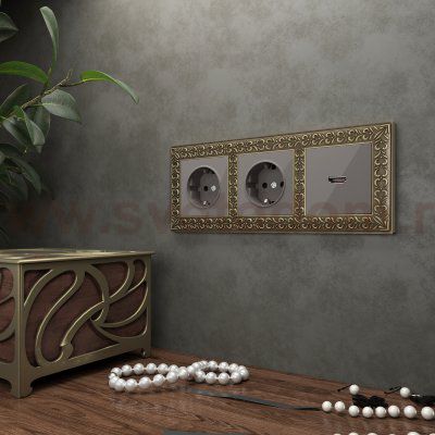 Рамка на 3 поста (бронза) Werkel W0031512