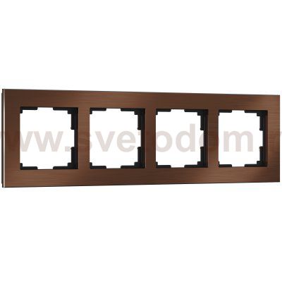 Рамка на 4 поста (коричневый алюминий) W0041714 Werkel