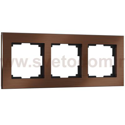 Рамка на 3 поста (коричневый алюминий) Werkel W0031714