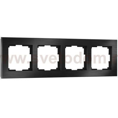 Рамка на 4 поста (черный алюминий) W0041708 Werkel