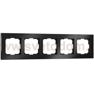 Рамка на 5 постов (черный алюминий) W0051708 Werkel