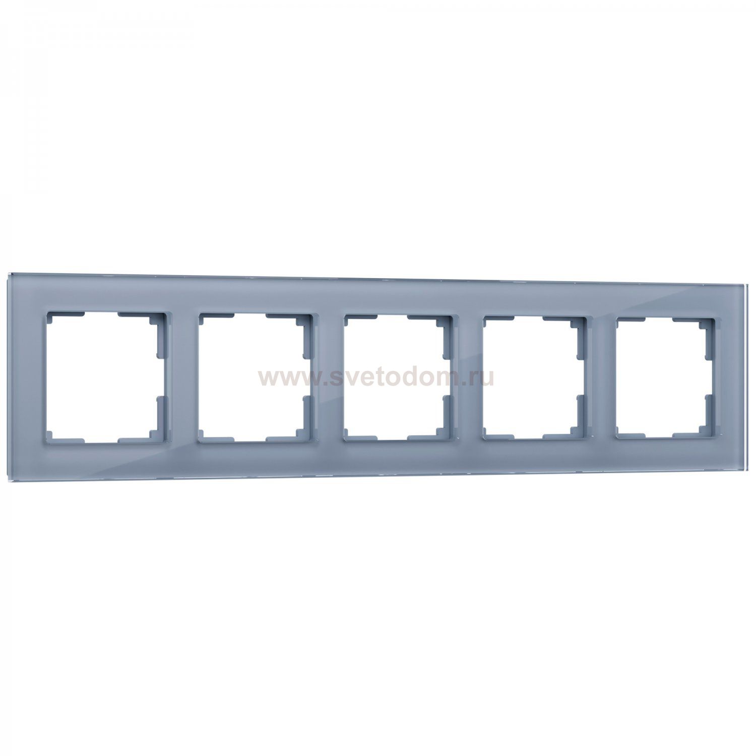 Рамка на 5 постов (серый,стекло) W0051115 Werkel