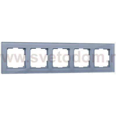 Рамка на 5 постов (серый,стекло) W0051115 Werkel