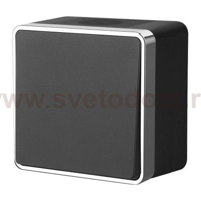Выключатель одноклавишный влагозащищенный Gallant (черный/хром) Werkel W5010235