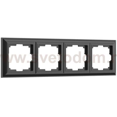 Рамка на 4 поста (черный матовый) W0042208 Werkel