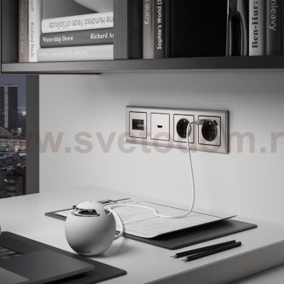 W1196002/ Накладка для розетки HDMI (глянцевый никель) W1196002