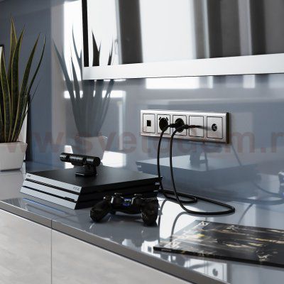 W1196002/ Накладка для розетки HDMI (глянцевый никель) W1196002