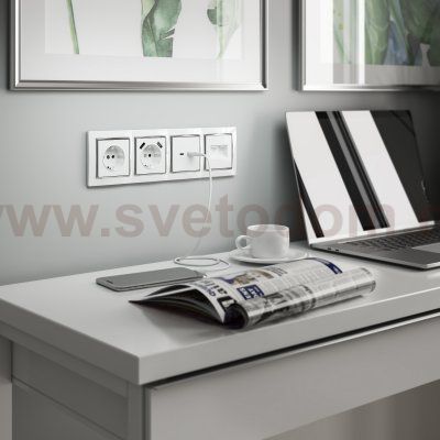 Розетка двойная Ethernet RJ-45 (белая) W1181101 Werkel