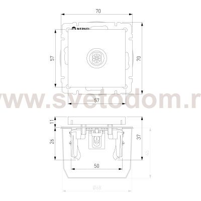 ТВ-розетка проходная (белый) Werkel W1184001