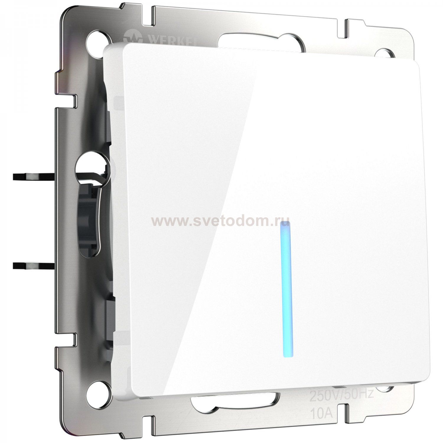 Выключатель одноклавишный проходной с подсветкой (белый) W1112101 Werkel