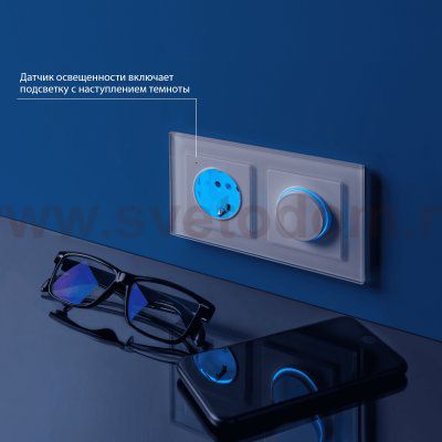 Розетка с заземлением и подсветкой (белая) W1171401 Werkel