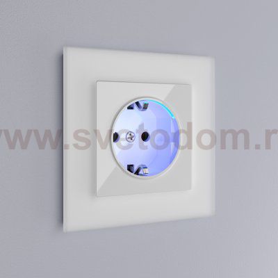 Розетка с заземлением и подсветкой (белая) W1171401 Werkel