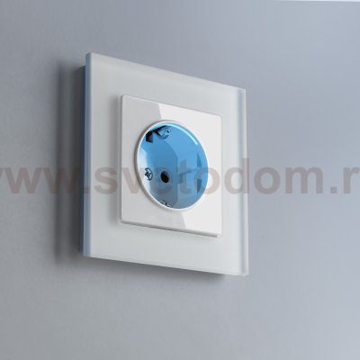Розетка с заземлением и подсветкой (белая) W1171401 Werkel
