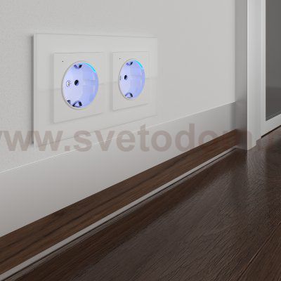 Розетка с заземлением и подсветкой (белая) W1171401 Werkel