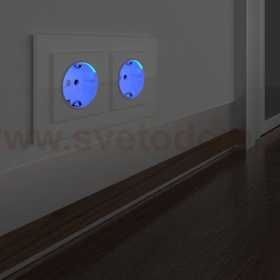 Розетка с заземлением и подсветкой (белая) W1171401 Werkel