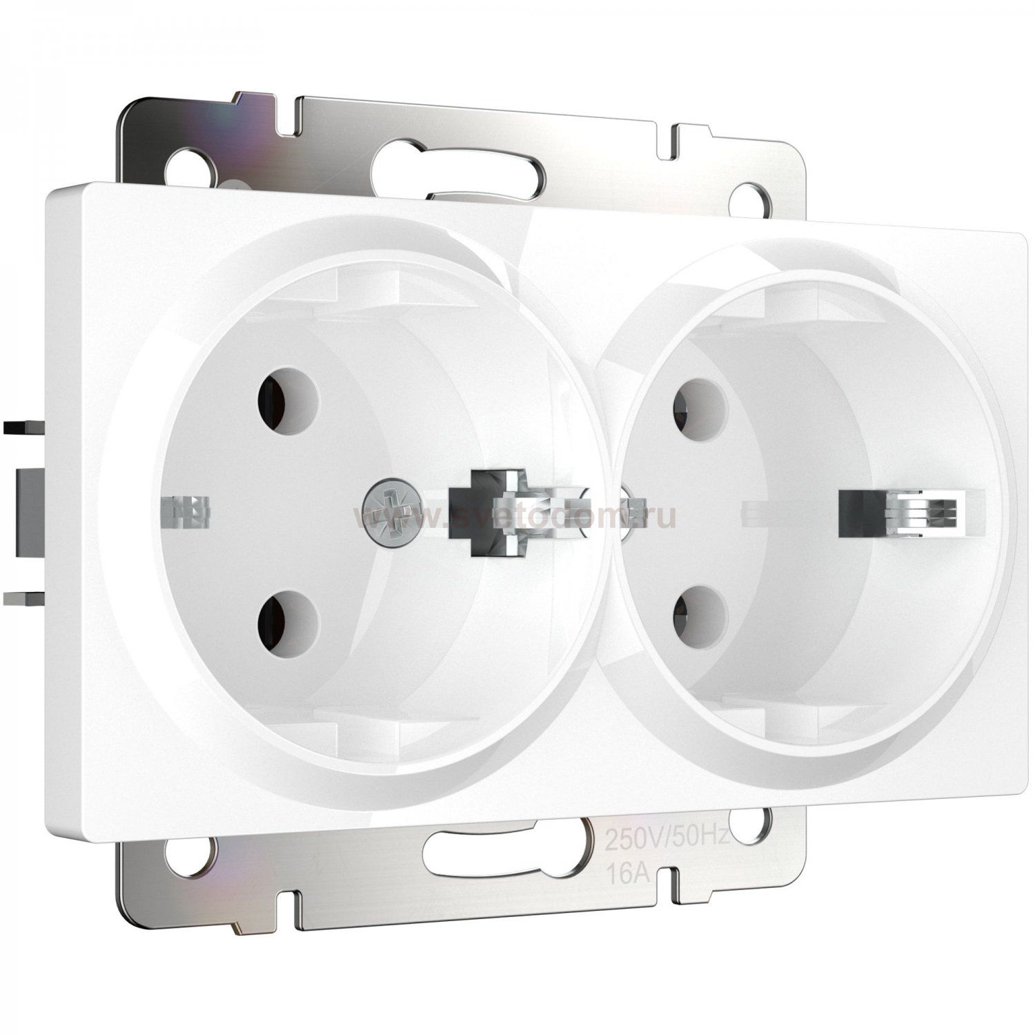 Розетка двойная с заземлением (белая) W1172001 Werkel