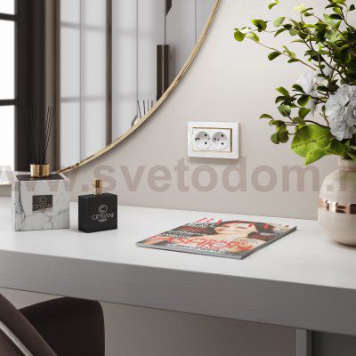 Розетка двойная с заземлением (белая) W1172001 Werkel