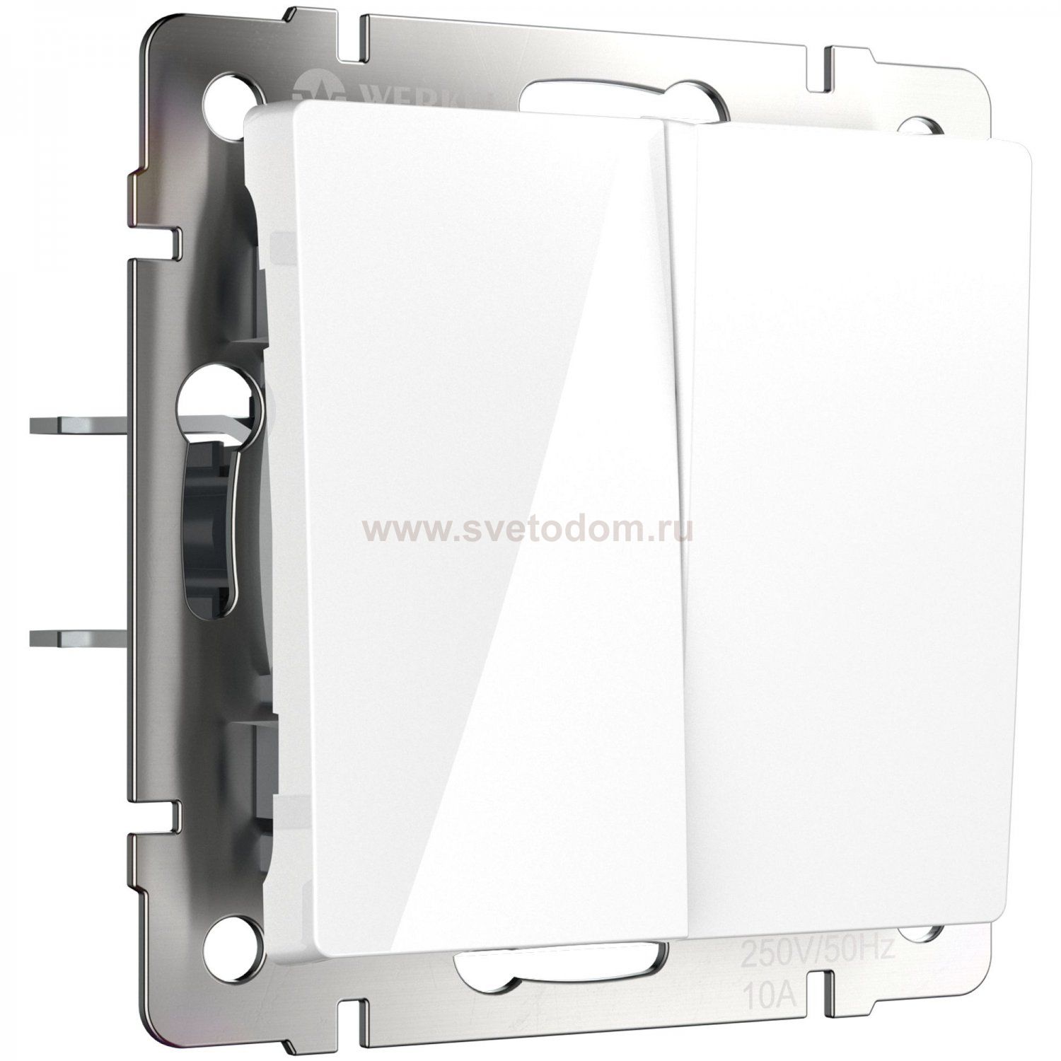 Выключатель  двухклавишный (белый) W1120001 Werkel