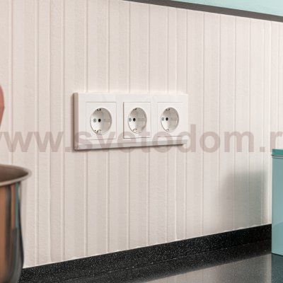 Розетка с заземлением и шторками (белая) W1171101 Werkel