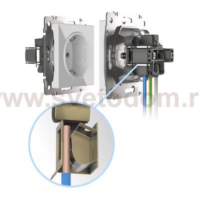 Розетка с заземлением и шторками (белая) W1171101 Werkel