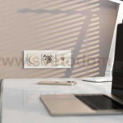 Розетка Ethernet RJ-45 (перламутровый рифленый) W1181013 Werkel