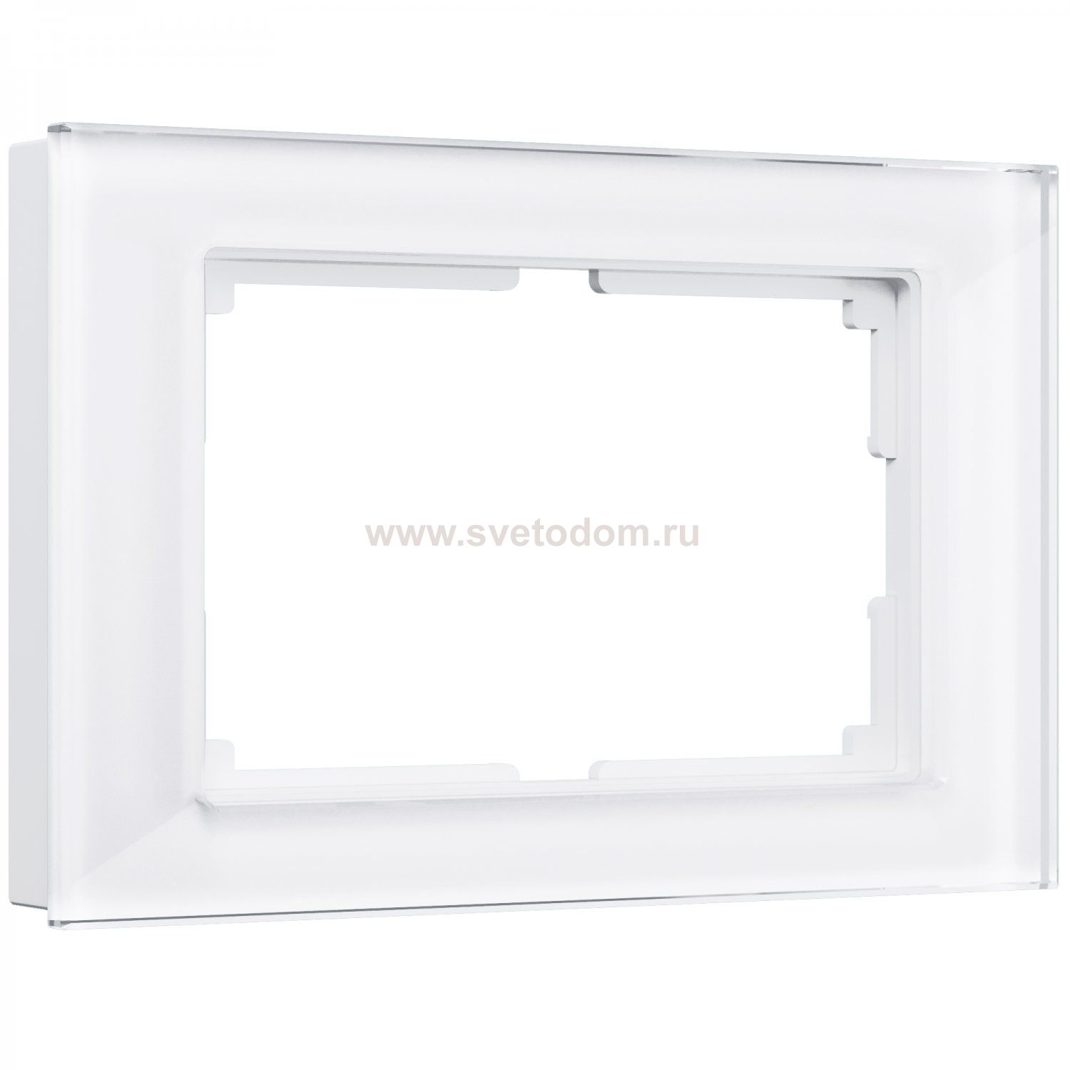 Рамка для двойной розетки (белый,стекло) W0081101 Werkel