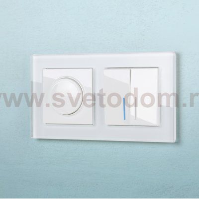 Рамка на 2 поста (белый,стекло) W0021101 Werkel