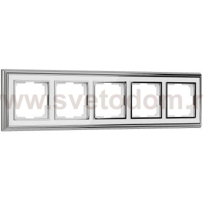 Рамка на 5 постов Palacio (хром/белый) W0051331 Werkel