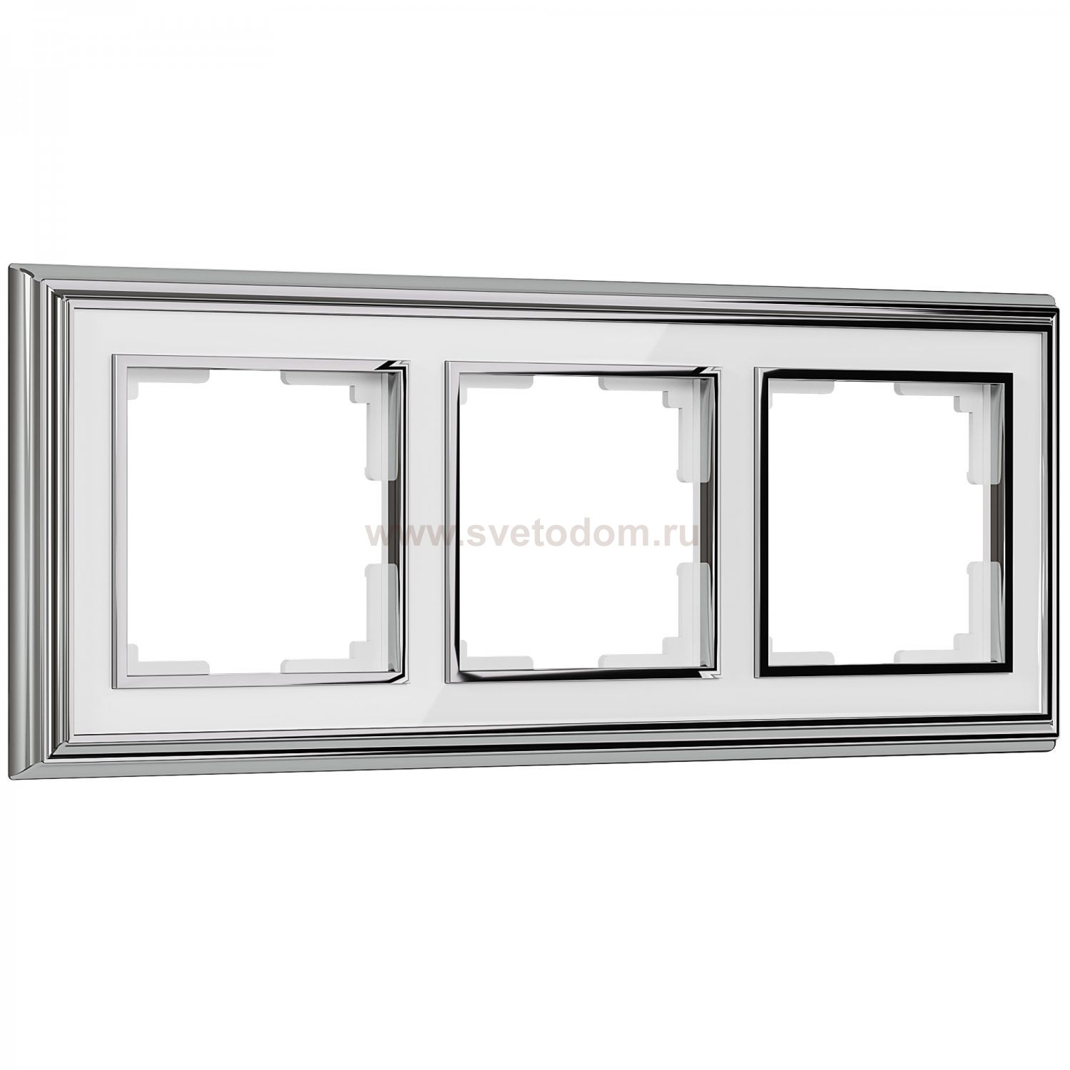 Рамка на 3 поста (хром/белый) W0031331 Werkel