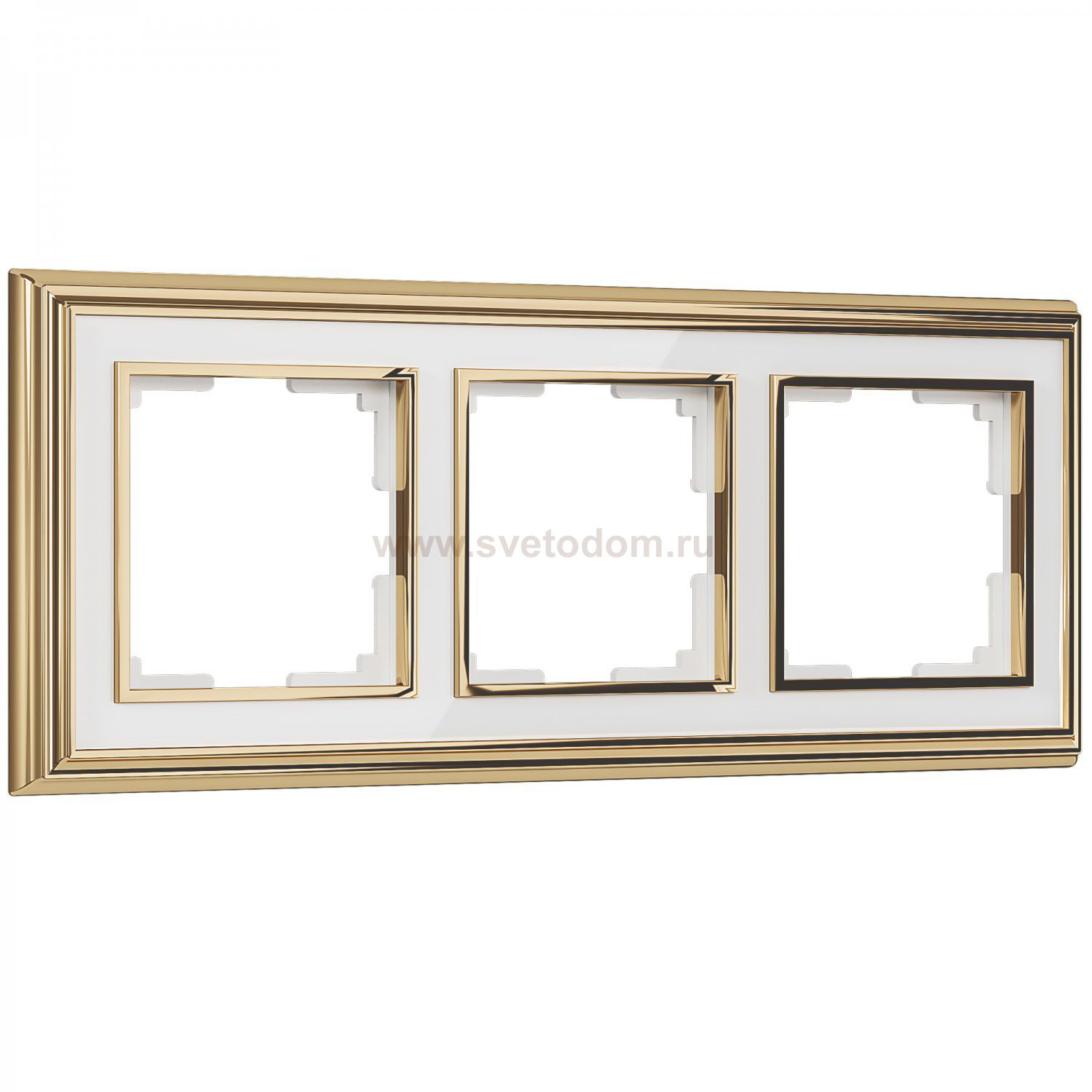 Рамка на 3 поста (золото/белый) W0031329 Werkel