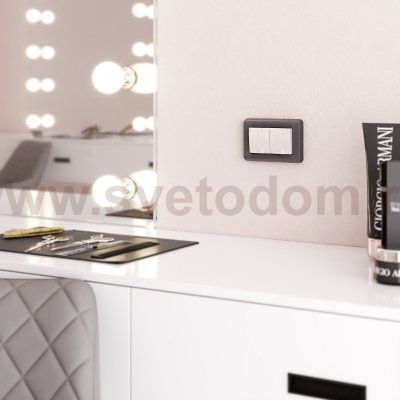 Рамка для двойной розетки (графит) W0082104 Werkel