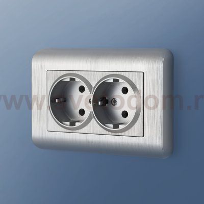 Рамка для двойной розетки (серебряный) W0082106 Werkel