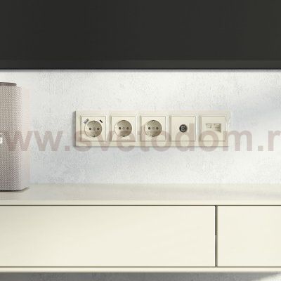 Рамка на 5 постов (слоновая кость, basic) W0052003 Werkel